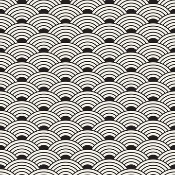 Vector seamless pattern. Repeating geometric abstract elements. Stylish monoc Illustrazione stock