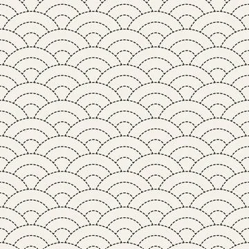 Vector seamless pattern. Repeating geometric abstract elements. Stylish monoc Stock Illustration