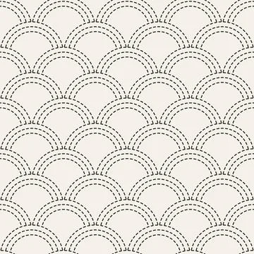 Vector seamless pattern. Repeating geometric abstract elements. Stylish monoc 스톡 일러스트