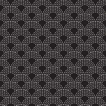 Vector seamless pattern. Repeating geometric abstract elements. Stylish monoc 스톡 일러스트