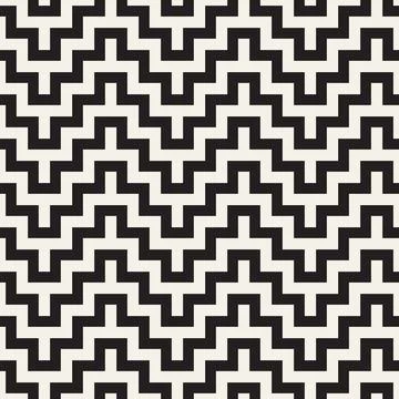 Vector seamless pattern. Repeating geometric abstract elements. Stylish monoc Stock Illustration