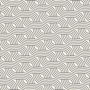 Vector seamless pattern. Repeating geometric abstract elements. Stylish monoc Stock Illustration