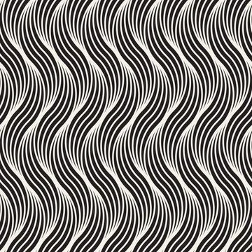 Vector seamless pattern. Repeating geometric abstract elements. Stylish monoc Illustrazione stock