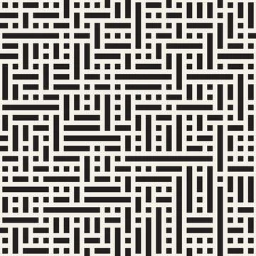 Vector seamless pattern. Repeating geometric abstract elements. Stylish monoc Illustrazione stock
