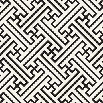 Vector seamless pattern. Repeating geometric abstract elements. Stylish monoc Stock Illustration