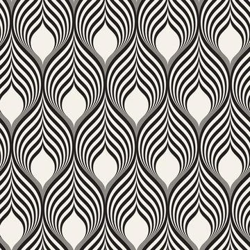 Vector seamless pattern. Repeating geometric elements. Stylish monochrome b.. Illustrazione stock