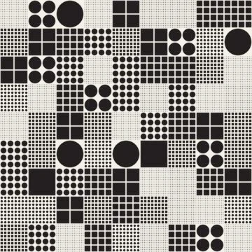 Vector seamless pattern. Repeating geometric elements. Stylish monochrome b.. Illustrazione stock