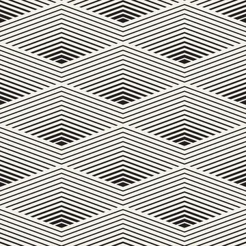 Vector seamless pattern. Repeating geometric elements. Stylish monochrome b.. Illustrazione stock