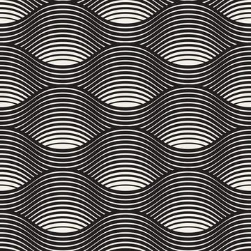 Vector seamless pattern. Repeating geometric elements. Stylish monochrome b.. Stock Illustration