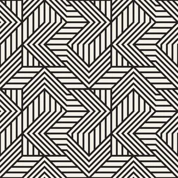 Vector seamless pattern. Repeating geometric elements. Stylish monochrome b.. Stock Illustration