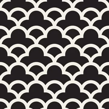 Vector seamless pattern. Repeating geometric elements. Stylish monochrome b.. Stock Illustration