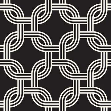 Vector seamless pattern. Repeating geometric elements. Stylish monochrome b.. 스톡 일러스트