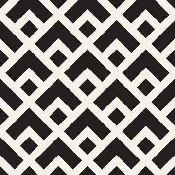 Vector seamless pattern. Repeating geometric elements. Stylish monochrome b.. 库存插图