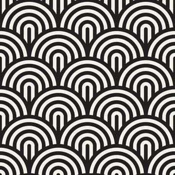 Vector seamless pattern. Repeating geometric elements. Stylish monochrome b.. Illustrazione stock