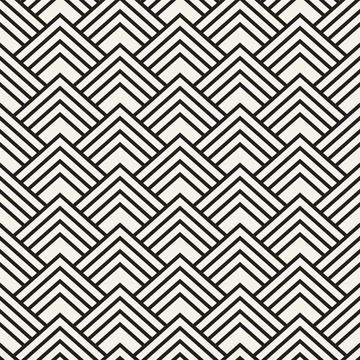 Vector seamless pattern. Repeating geometric elements. Stylish monochrome b.. Stock Illustration