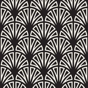 Vector seamless pattern. Repeating geometric elements. Stylish monochrome b.. 스톡 일러스트