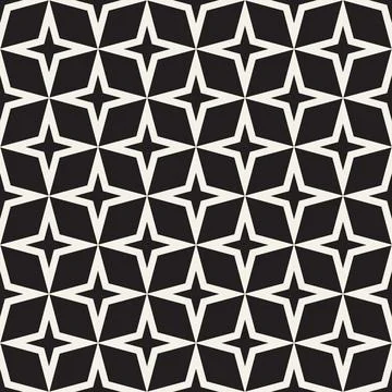 Vector seamless pattern. Repeating geometric elements. Stylish monochrome b.. Stock Illustration