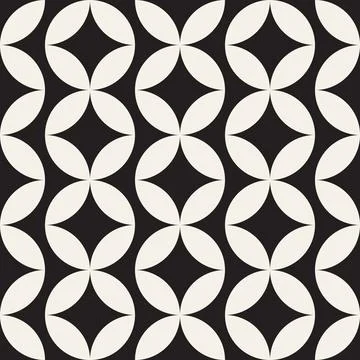 Vector seamless pattern. Repeating geometric elements. Stylish monochrome b.. Stock Illustration