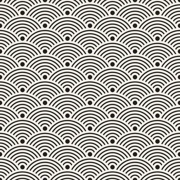 Vector seamless pattern. Repeating geometric elements. Stylish monochrome b.. Illustrazione stock