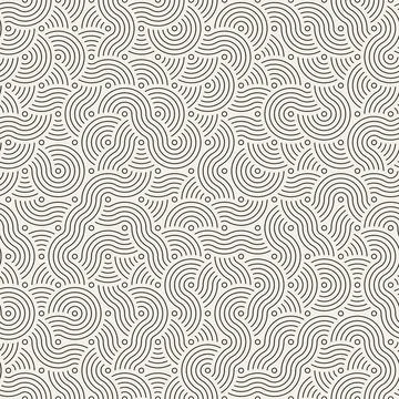 Vector seamless pattern. Repeating geometric abstract elements. Stylish monoc Illustrazione stock