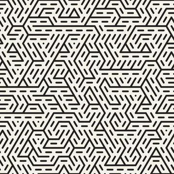 Vector seamless pattern. Repeating geometric abstract elements. Stylish monoc 库存插图