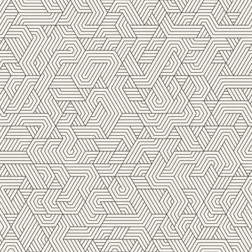Vector seamless pattern. Repeating geometric abstract elements. Stylish monoc 스톡 일러스트
