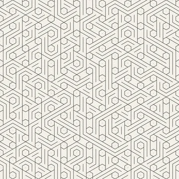 Vector seamless pattern. Repeating geometric abstract elements. Stylish monoc 스톡 일러스트