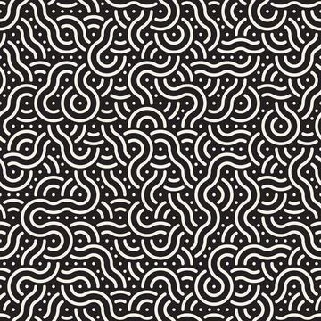 Vector seamless pattern. Repeating geometric abstract elements. Stylish monoc 스톡 일러스트