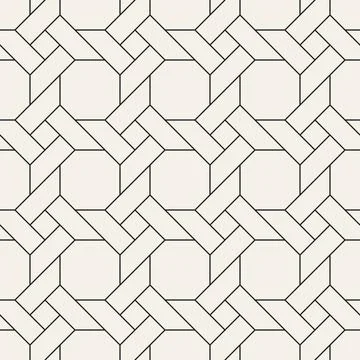 Vector seamless pattern. Repeating geometric abstract elements. Stylish monoc Stock Illustration