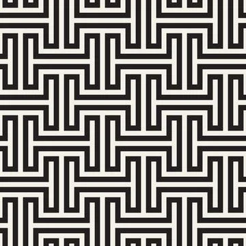 Vector seamless pattern. Repeating geometric abstract elements. Stylish monoc Stock Illustration