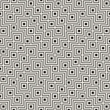 Vector seamless pattern. Repeating geometric abstract elements. Stylish monoc Stock Illustration