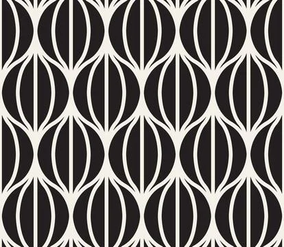 Vector seamless pattern. Repeating geometric elements. Stylish monochrome b.. 스톡 일러스트
