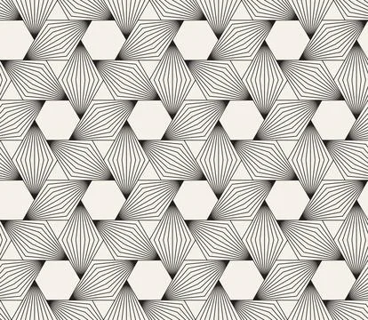 Vector seamless pattern. Repeating geometric abstract elements. Stylish monoc 스톡 일러스트