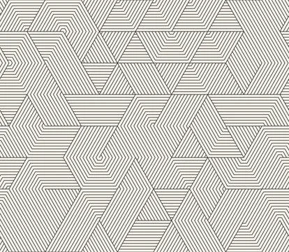 Vector seamless pattern. Repeating geometric abstract elements. Stylish monoc イラスト素材