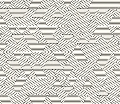 Vector seamless pattern. Repeating geometric abstract elements. Stylish monoc Illustrazione stock