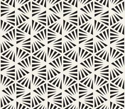 Vector seamless pattern. Repeating geometric abstract elements. Stylish monoc 스톡 일러스트