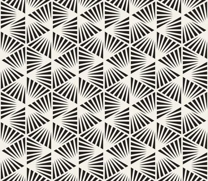 Vector seamless pattern. Repeating geometric abstract elements. Stylish monoc 스톡 일러스트