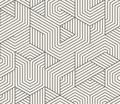 Vector seamless pattern. Repeating geometric abstract elements. Stylish monoc 스톡 일러스트