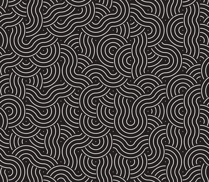 Vector seamless pattern. Repeating geometric abstract elements. Stylish monoc Illustrazione stock