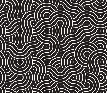 Vector seamless pattern. Repeating geometric abstract elements. Stylish monoc Illustrazione stock