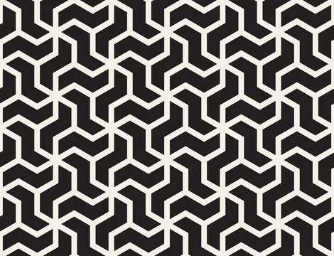 Vector seamless pattern. Repeating geometric elements. Stylish monochrome b.. Stock Illustration