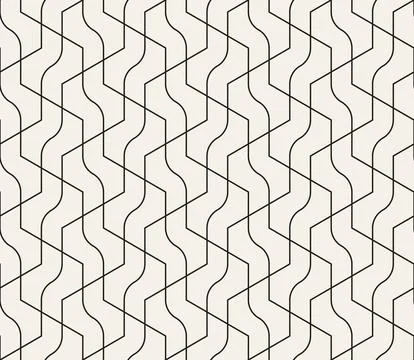 Vector seamless pattern. Repeating geometric elements. Stylish monochrome b.. Illustrazione stock