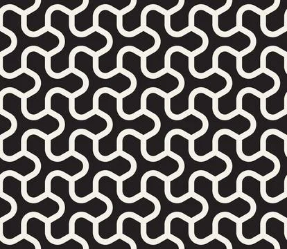 Vector seamless pattern. Repeating geometric elements. Stylish monochrome b.. 库存插图