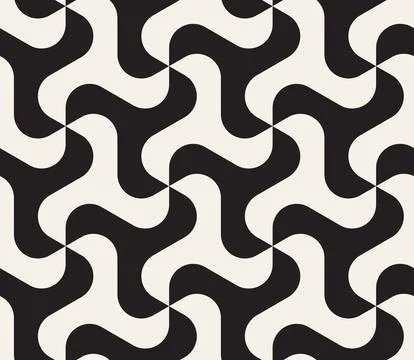 Vector seamless pattern. Repeating geometric elements. Stylish monochrome b.. Illustrazione stock