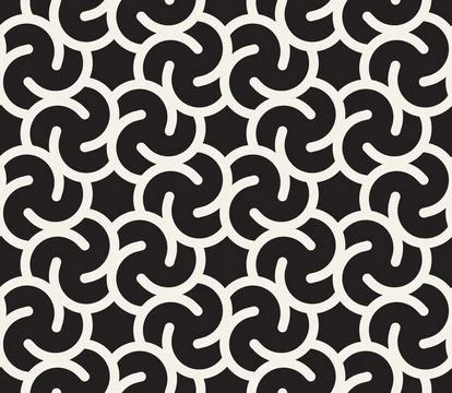 Vector seamless pattern. Repeating geometric elements. Stylish monochrome b.. Stock Illustration