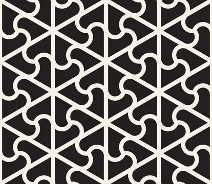Vector seamless pattern. Repeating geometric elements. Stylish monochrome b.. 库存插图