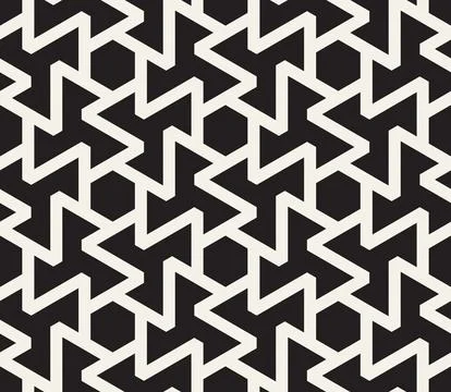 Vector seamless pattern. Repeating geometric elements. Stylish monochrome b.. イラスト素材