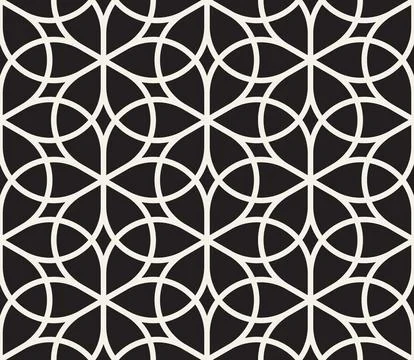 Vector seamless pattern. Repeating geometric elements. Stylish monochrome b.. Stock Illustration
