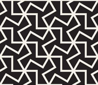 Vector seamless pattern. Repeating geometric elements. Stylish monochrome b.. Illustrazione stock