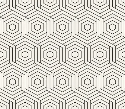 Vector seamless pattern. Repeating geometric elements. Stylish monochrome b.. Stock Illustration
